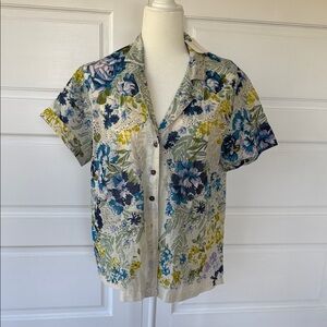 Anthropologie Multicolor Floral Blouse small